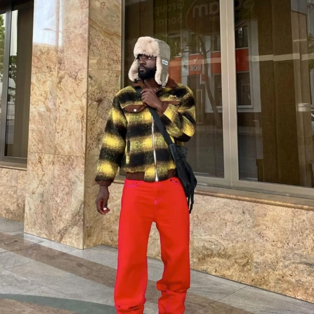 Contrast Color Wool Jacket