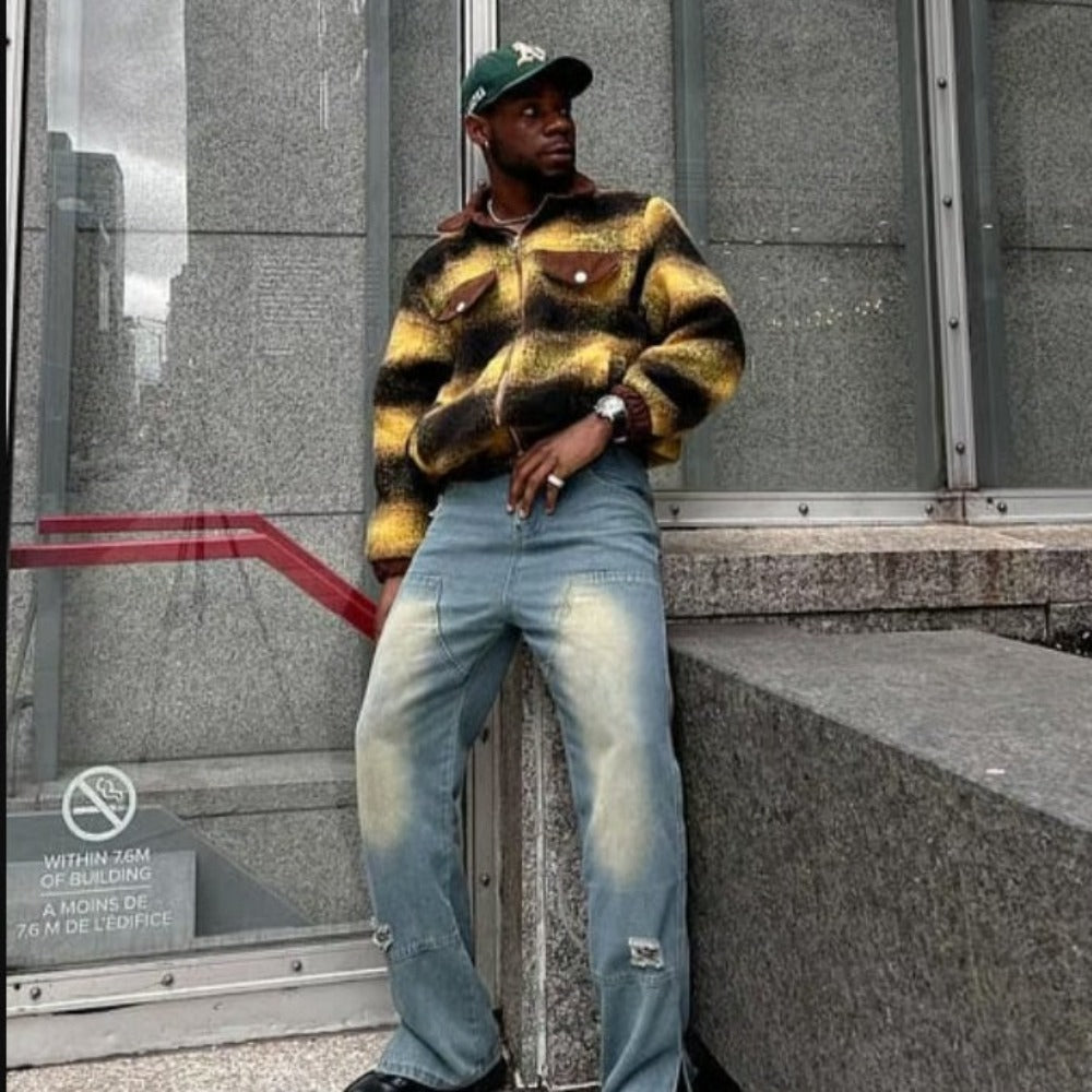 Contrast Color Wool Jacket