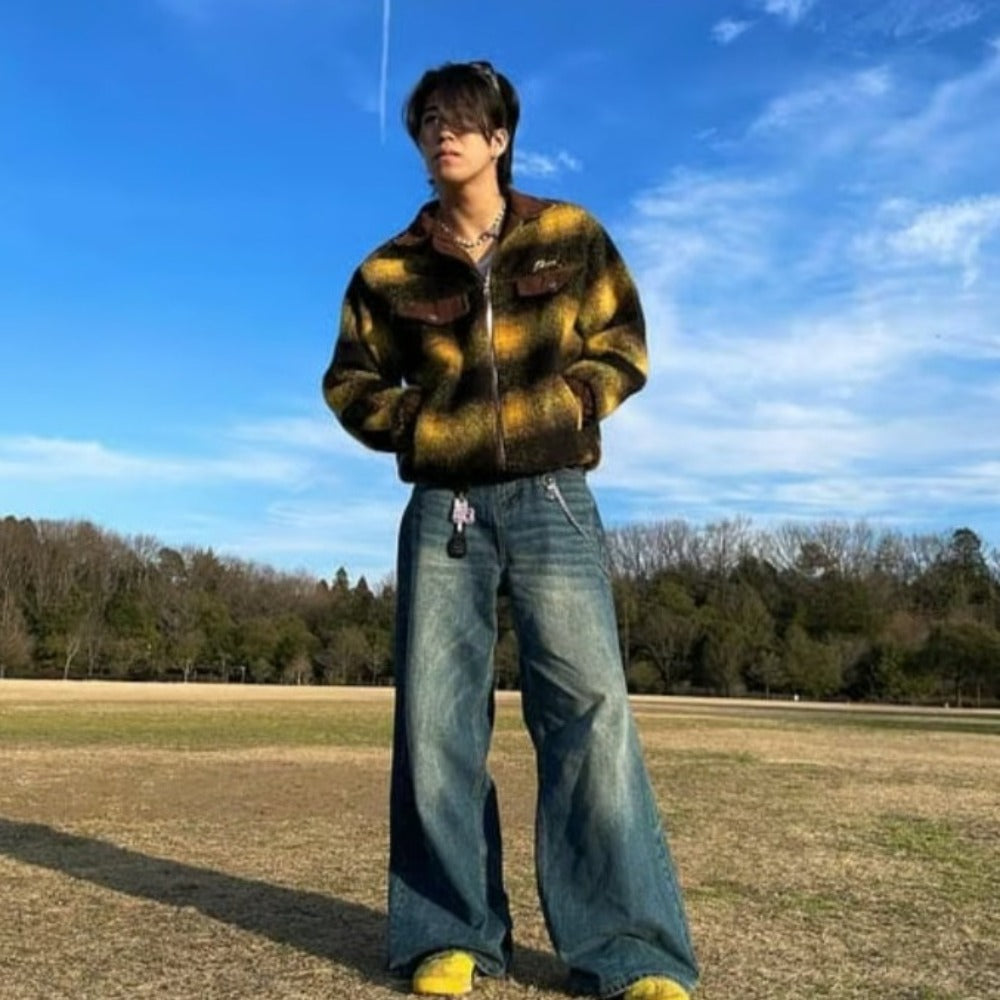 Contrast Color Wool Jacket