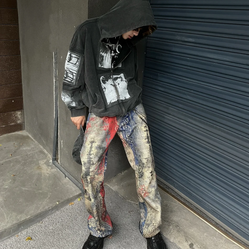 DF |Vibe Paisley Digital Print Jeans