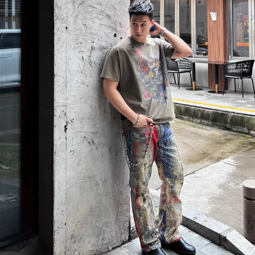 DF |Vibe Paisley Digital Print Jeans