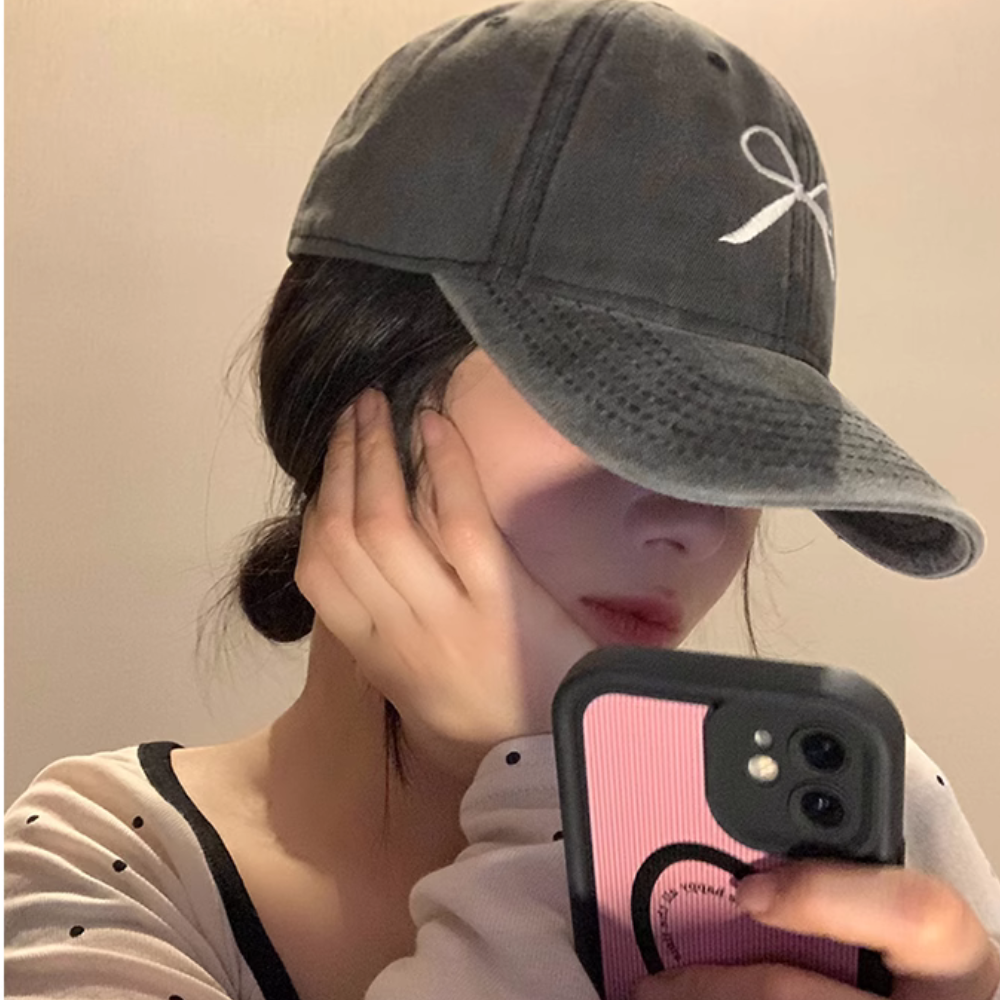 Simple Bow Embroidery Hat