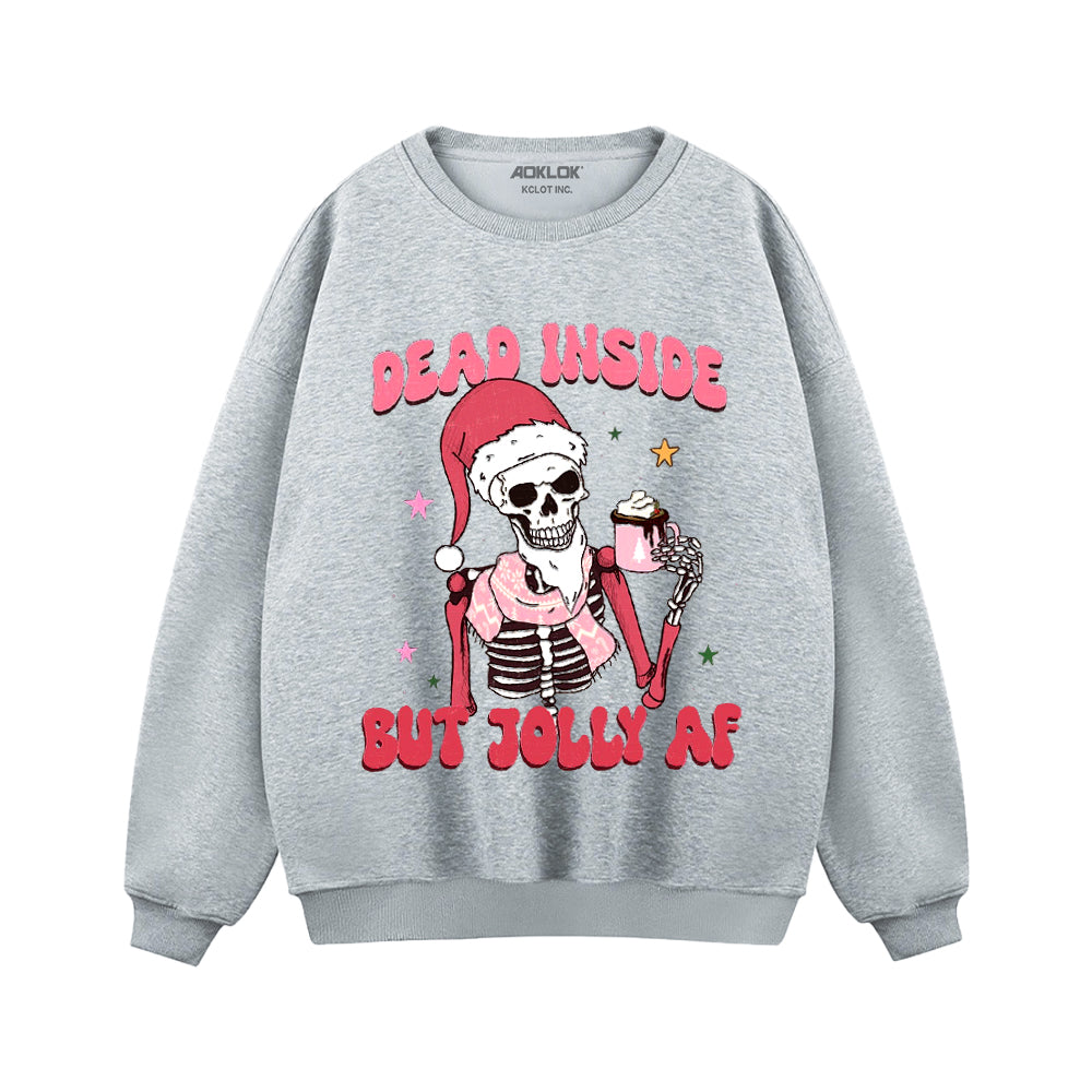 Retro Christmas Skull Cheers Sweatshirt