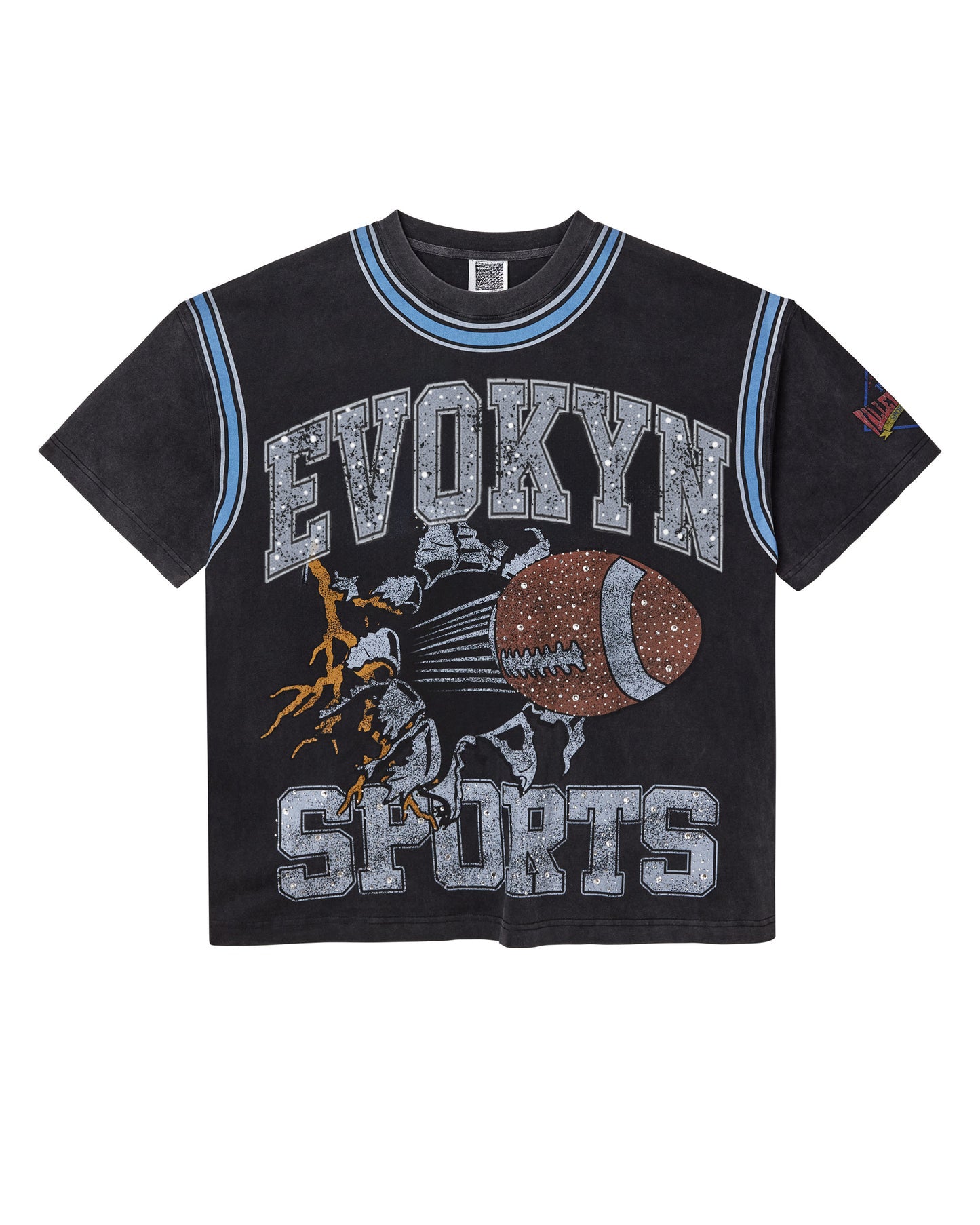 Evokyn Black Vintage Sports Graphic T-Shirt