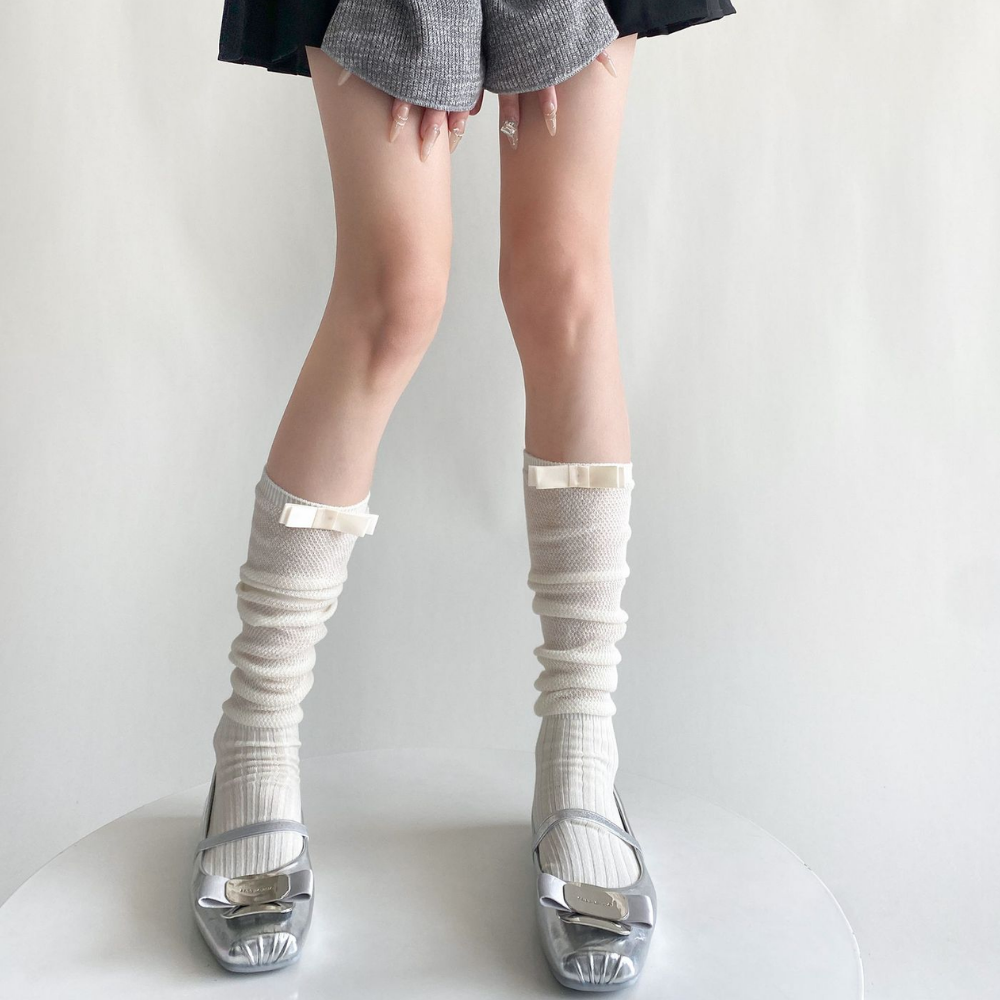 Summer Bow Calf Socks