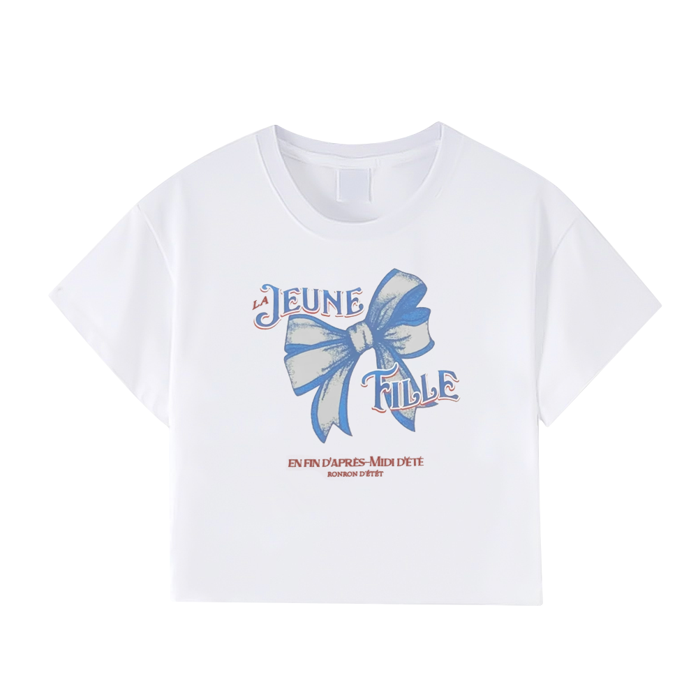 Women's Blue Bow Tee