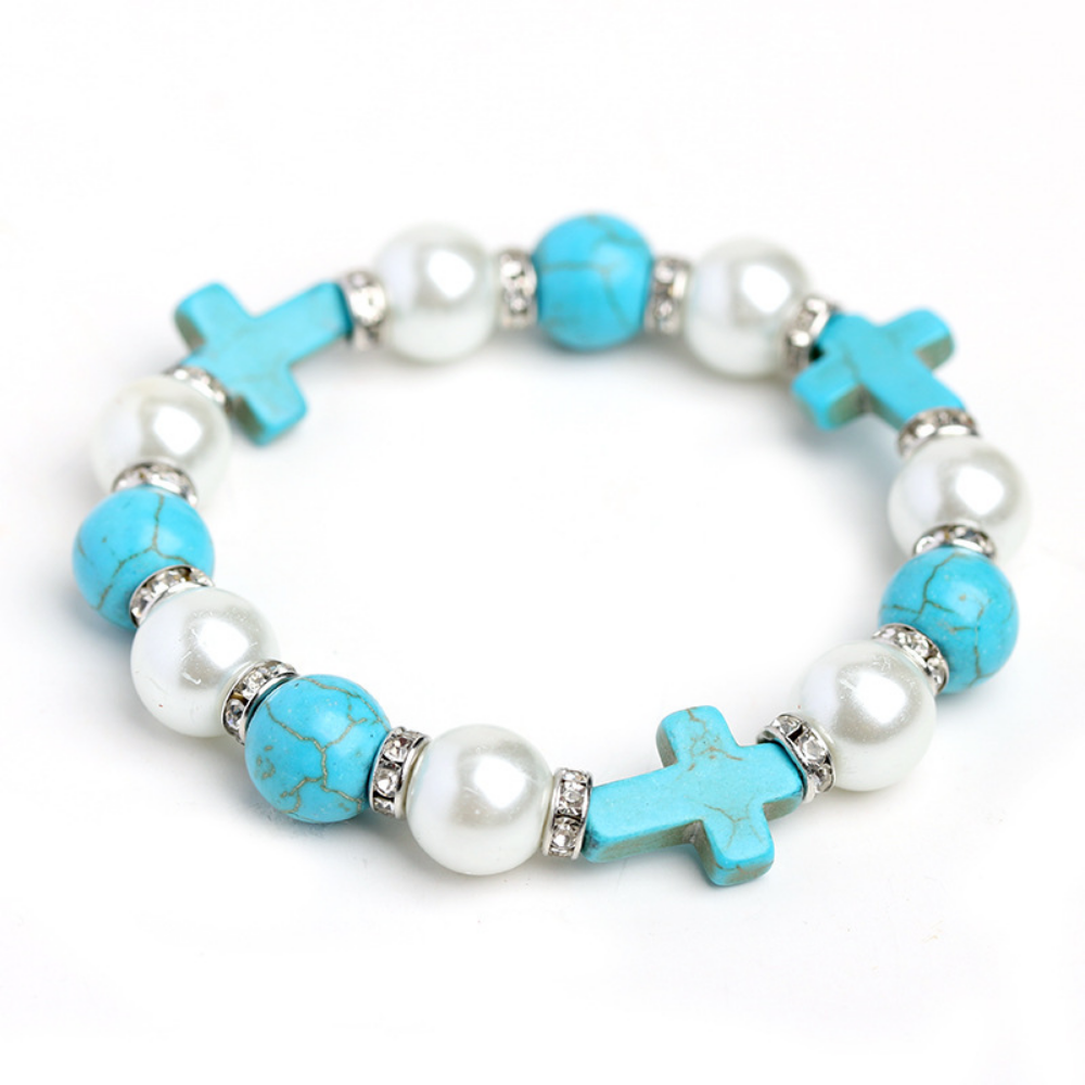 Street Cross Pearl Bracelet