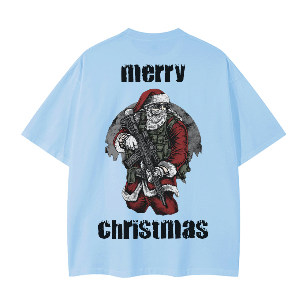 Retro Fighting Santa T-Shirt