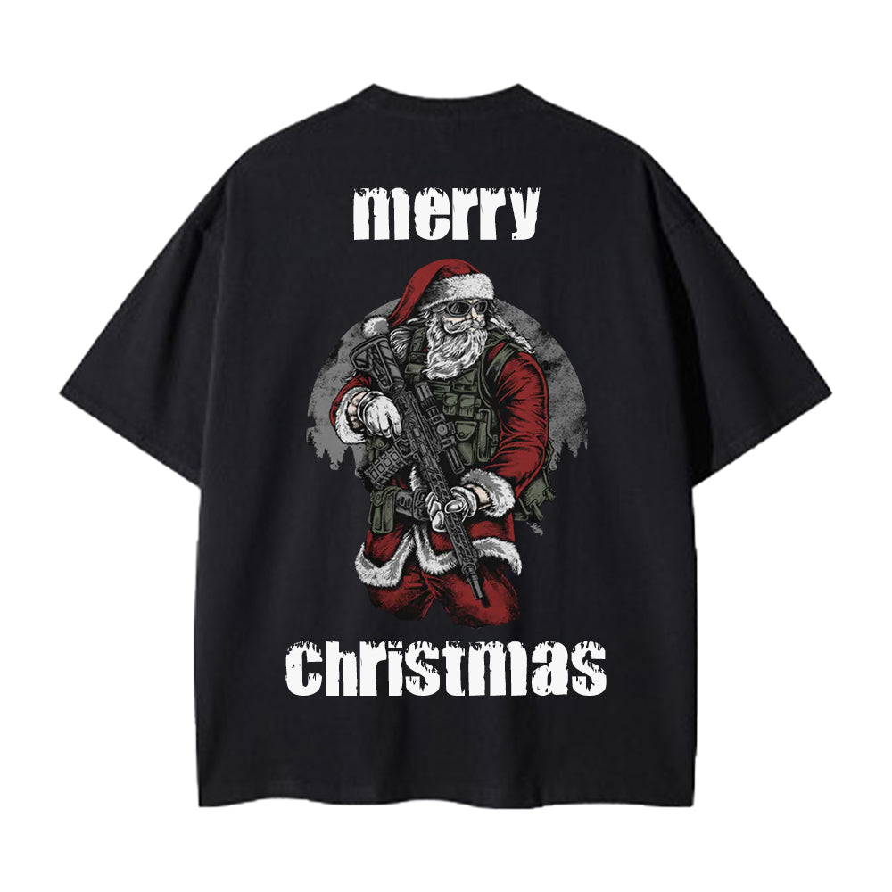 Retro Fighting Santa T-Shirt