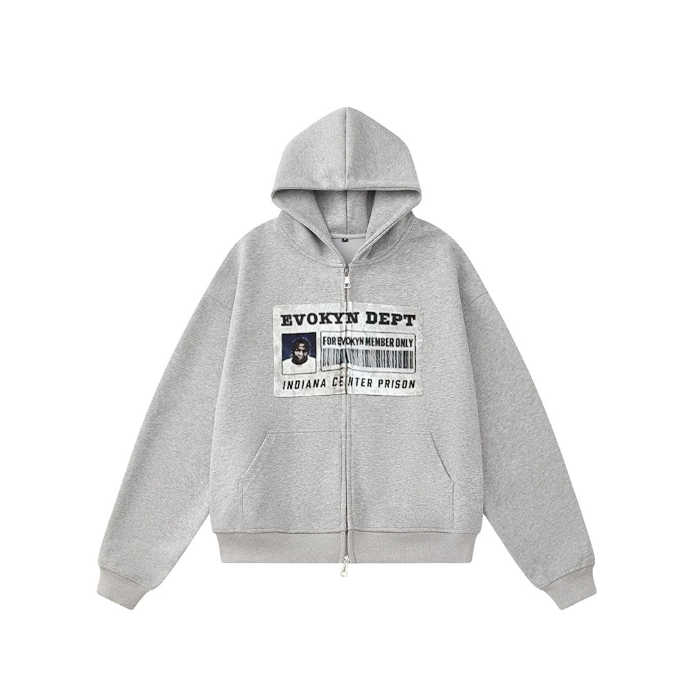 Evokyn Prison ID Zip-Up Hoodie