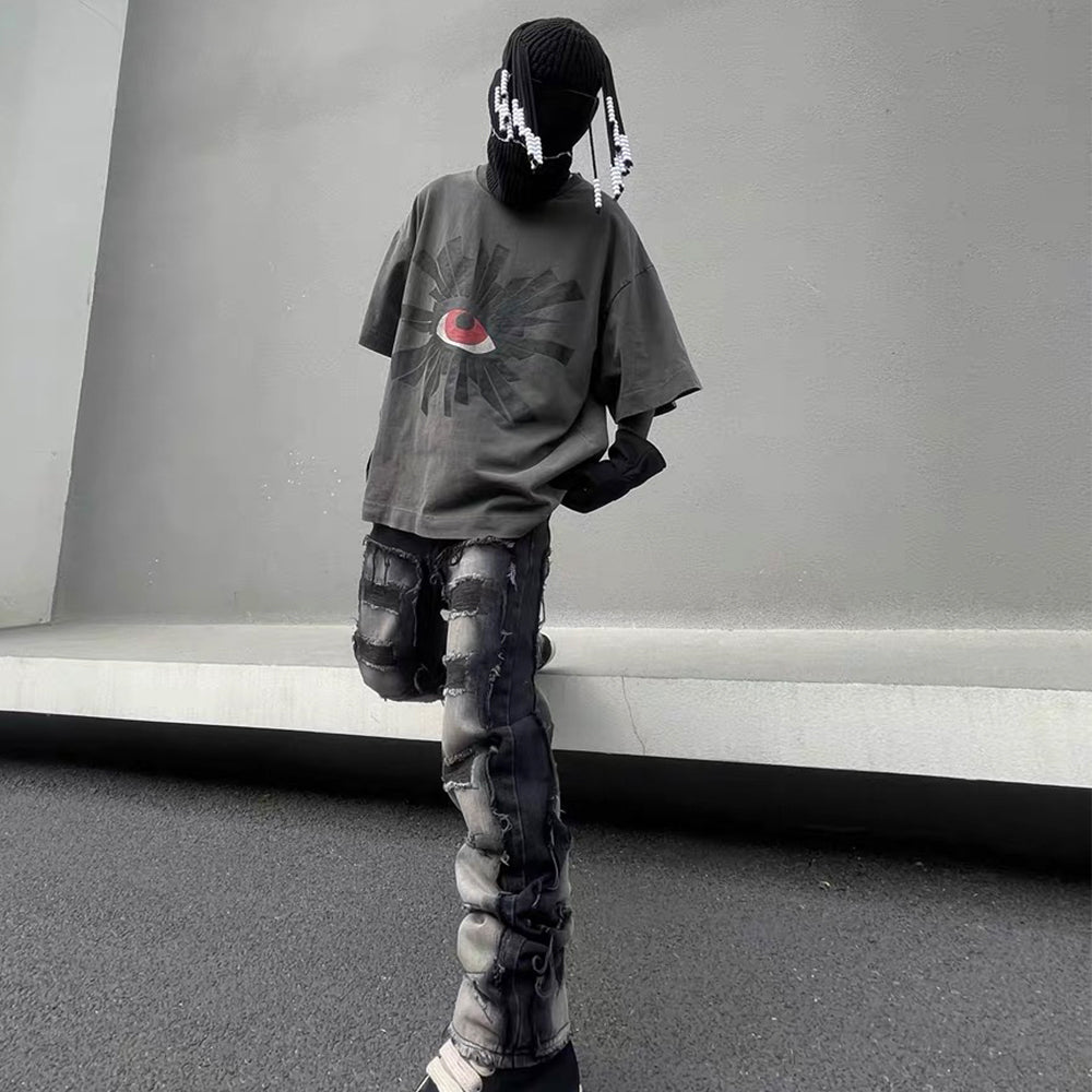 CE | American High Street Gradient Hole Jeans