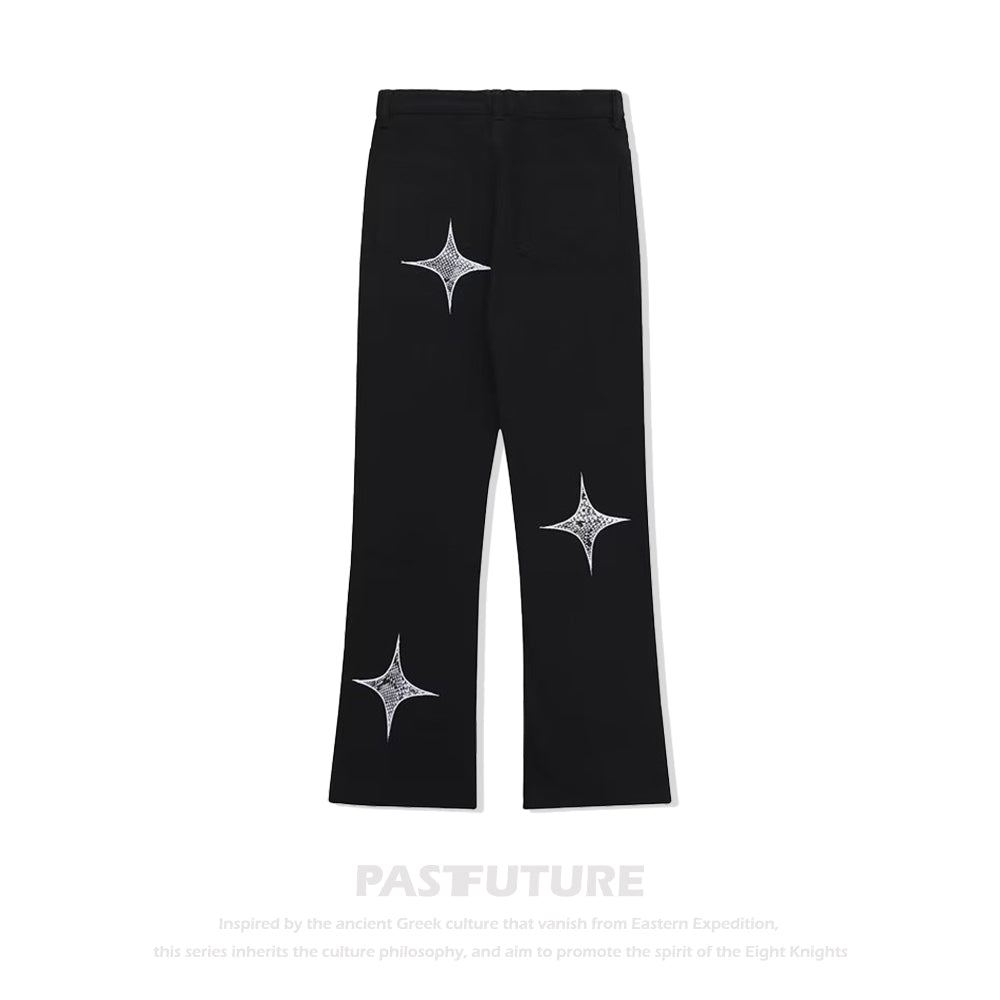 Past Future | Star Embroidered Solid Jeans
