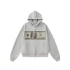 Evokyn Vintage Money Print Graphic Zip Up Hoodie