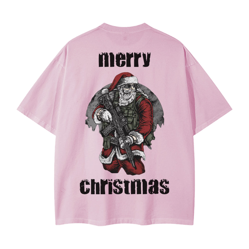 Retro Fighting Santa T-Shirt
