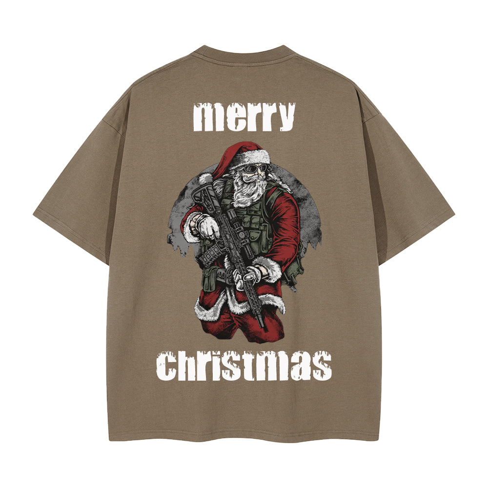 Retro Fighting Santa T-Shirt