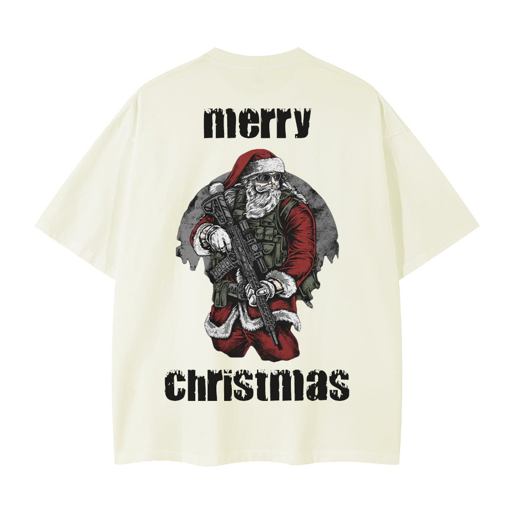 Retro Fighting Santa T-Shirt