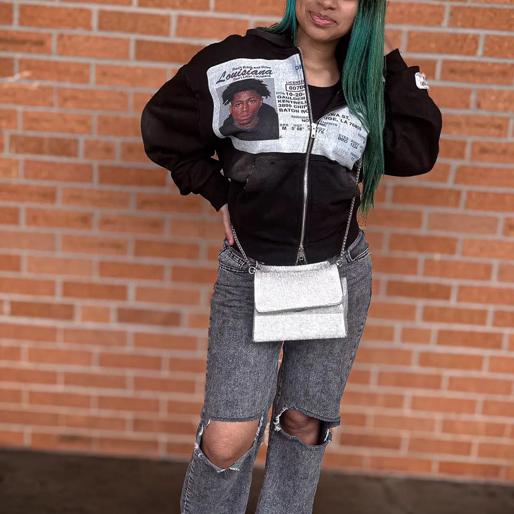 Evokyn Washed Vintage Louisiana ID Zip Hoodie