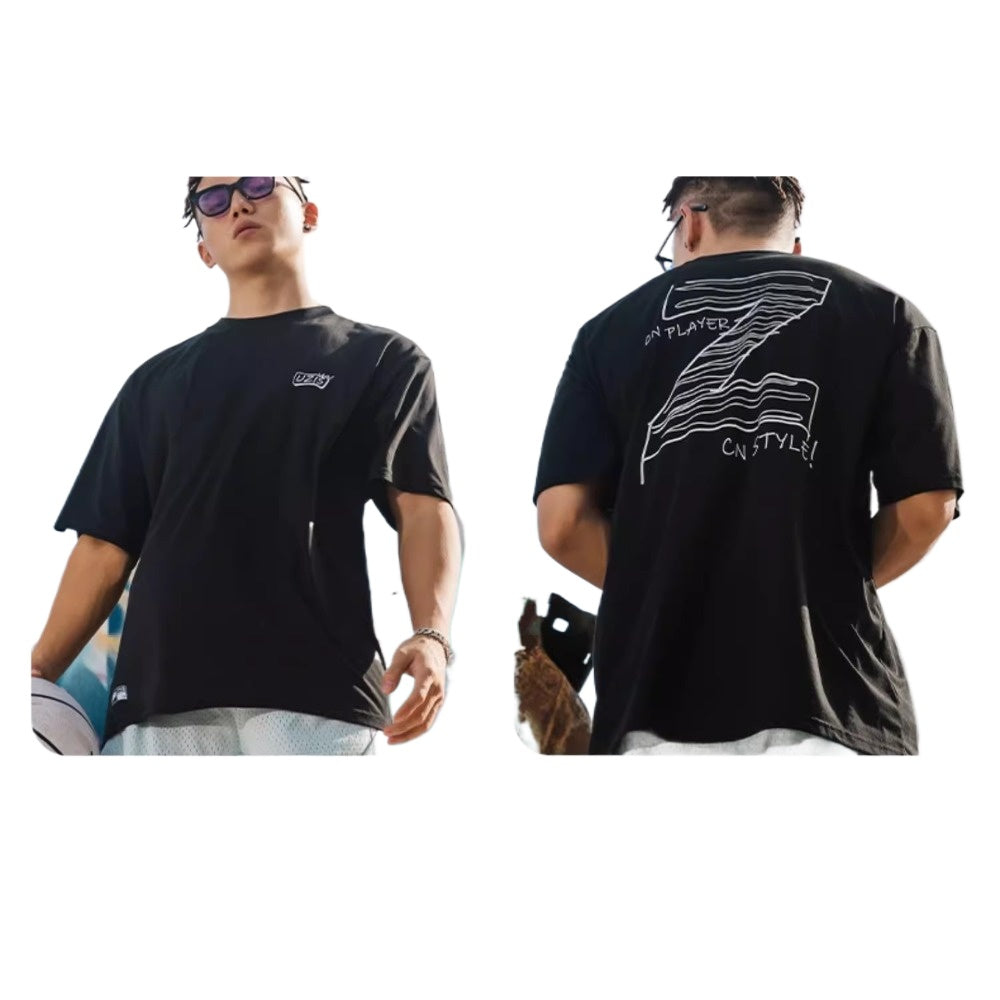 Street Philanthropist Basketball Sports Short Sleeve Men Quick Drying Ice Loose Shooting Training Crew Neck T-Shirt Imagination