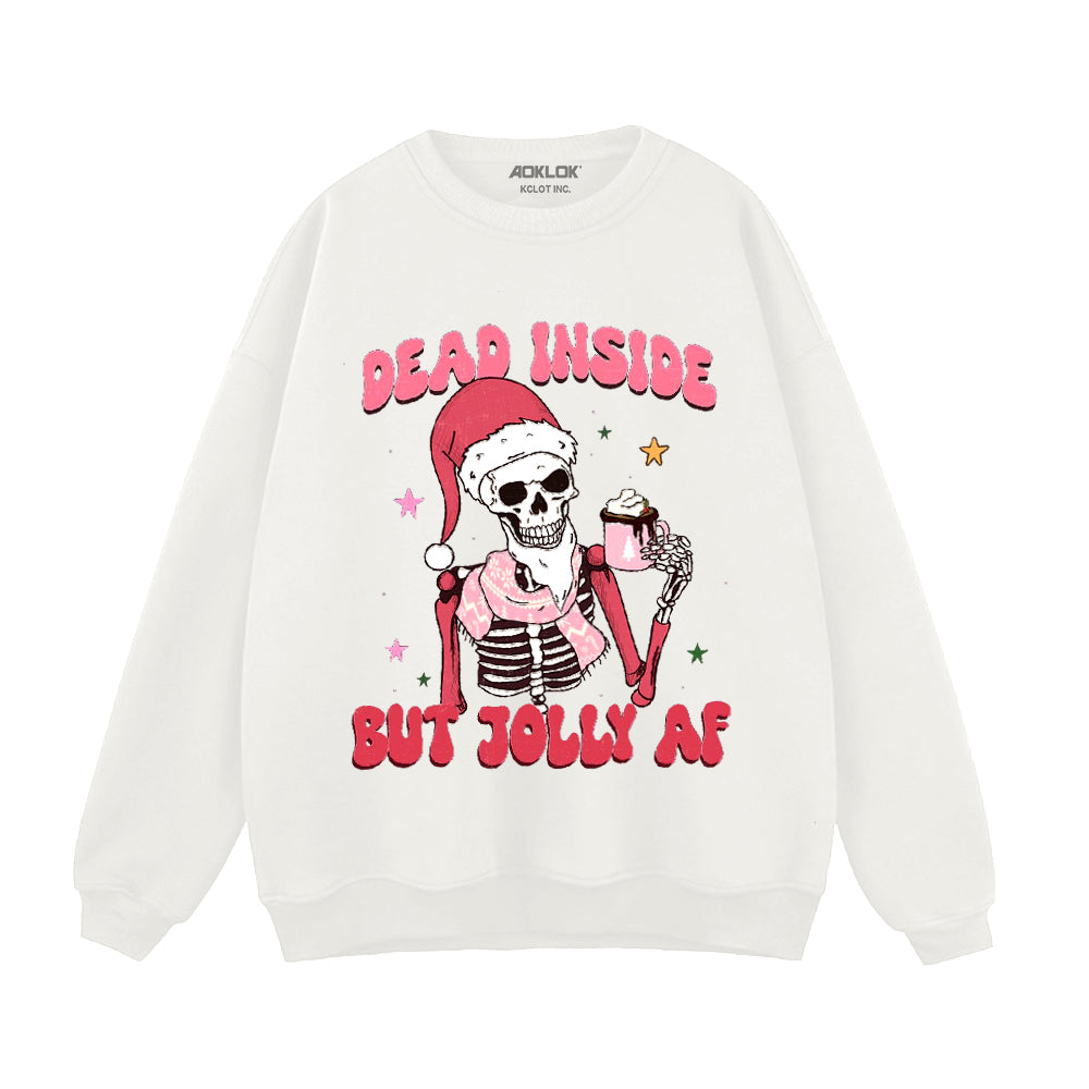 Retro Christmas Skull Cheers Sweatshirt