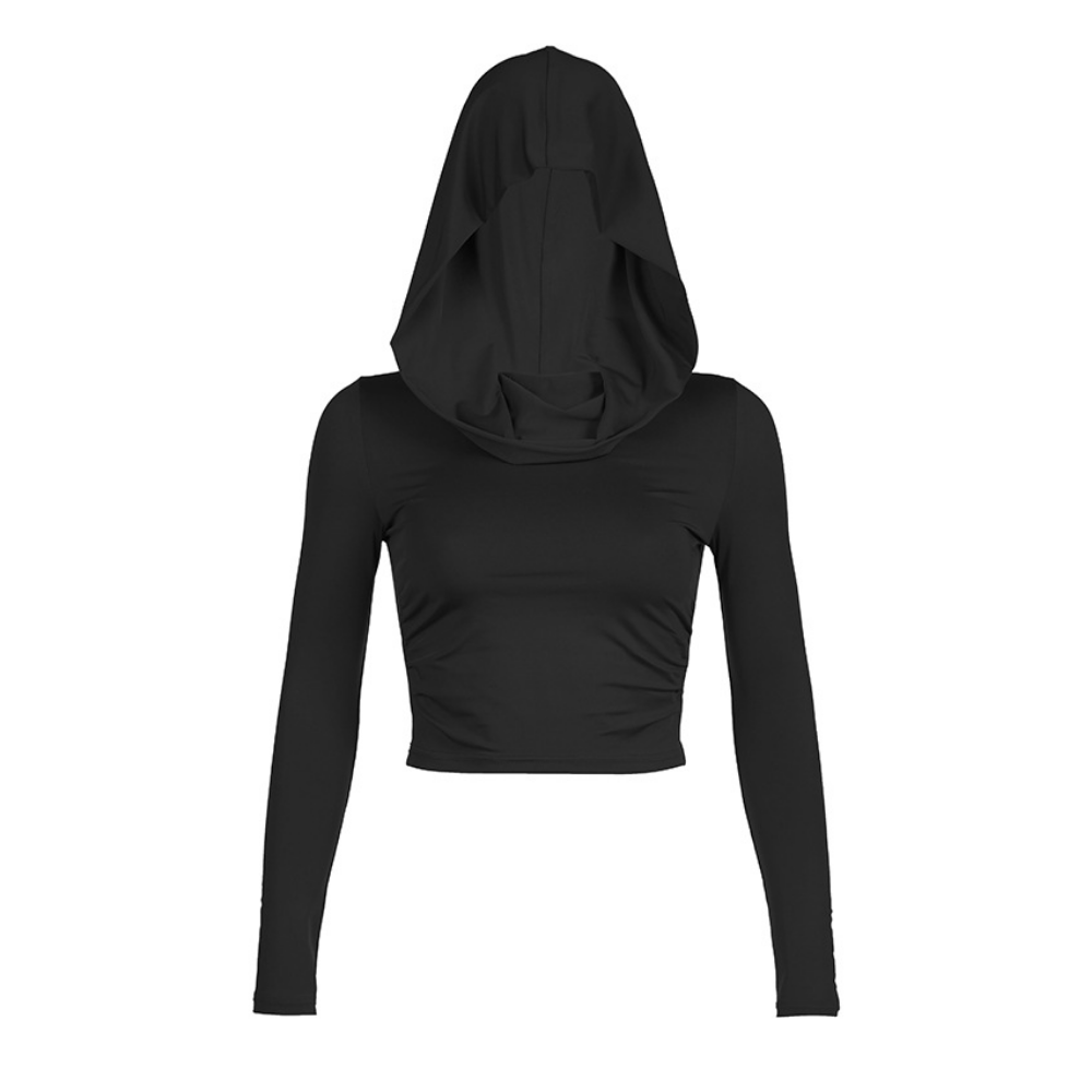 Women's Solid Color Hooded Long Sleeve