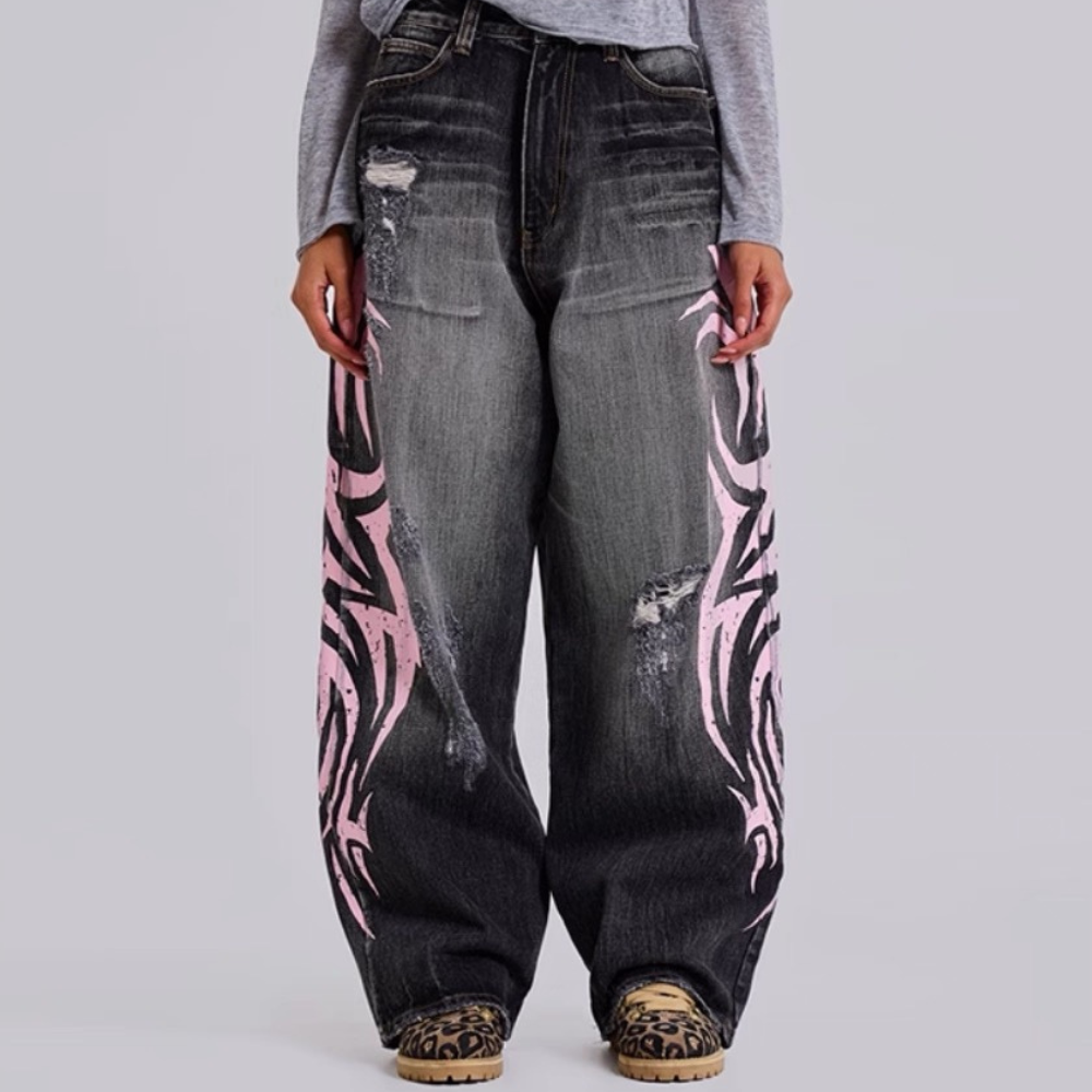 Unseen Echoes Tribal Flame Denim