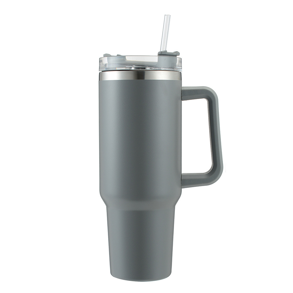 Tumbler With Handle 40 oz Travel Mug Straw Covers Cup with Lid Insulated Quencher Stainless Steel Water Iced Tea Coffee Gift