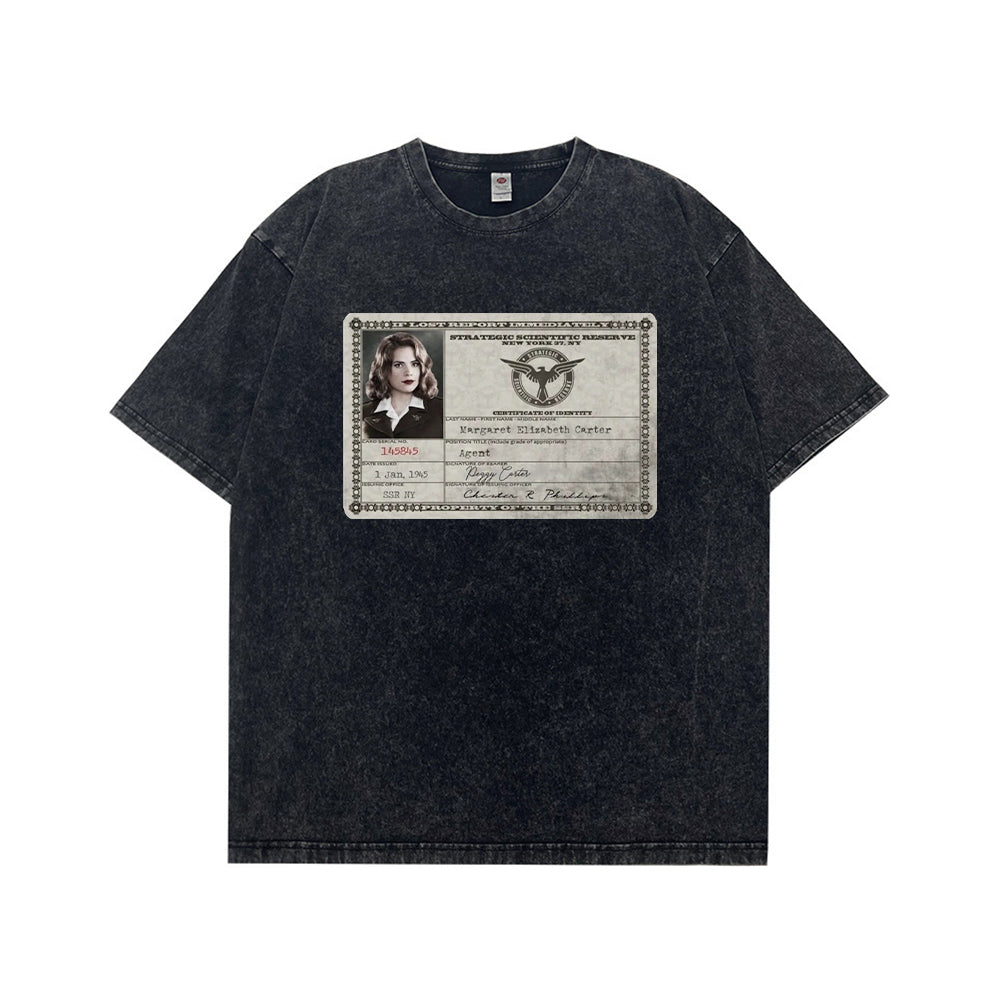 Evokyn Washed Marvel Female Agent ID Graphic T-Shirt