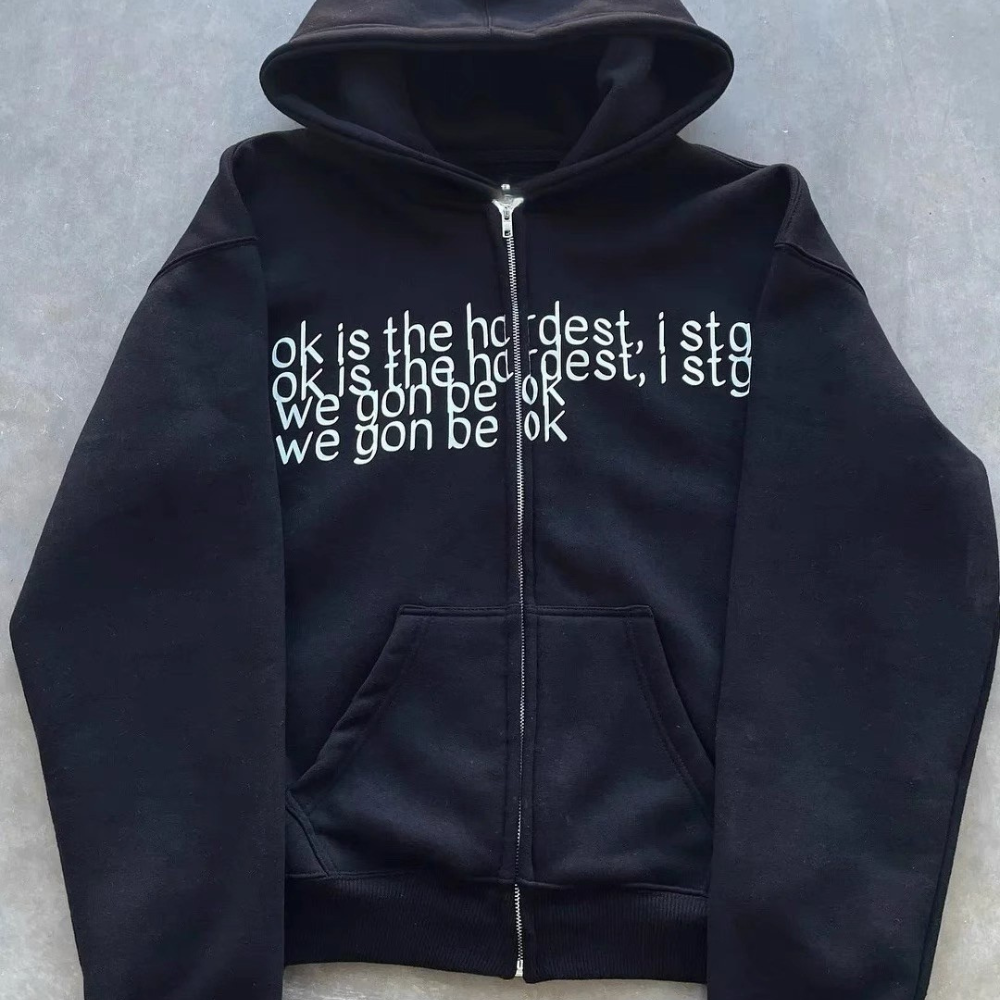 Unseen Echoes We Gon Be Ok Zip Hoodie