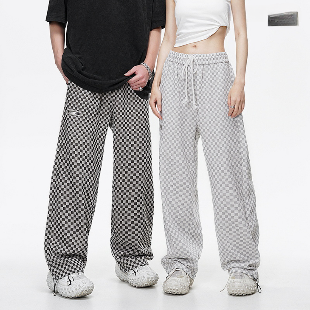 Vintage Checkerboard Jacquard Sweatpants