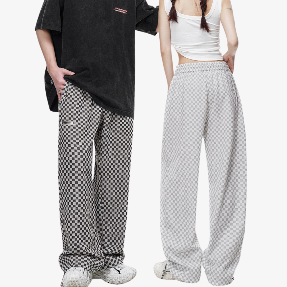 Vintage Checkerboard Jacquard Sweatpants