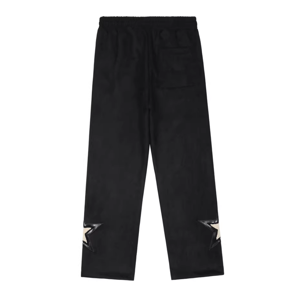 Letter flocking PU stitching Sweatpants