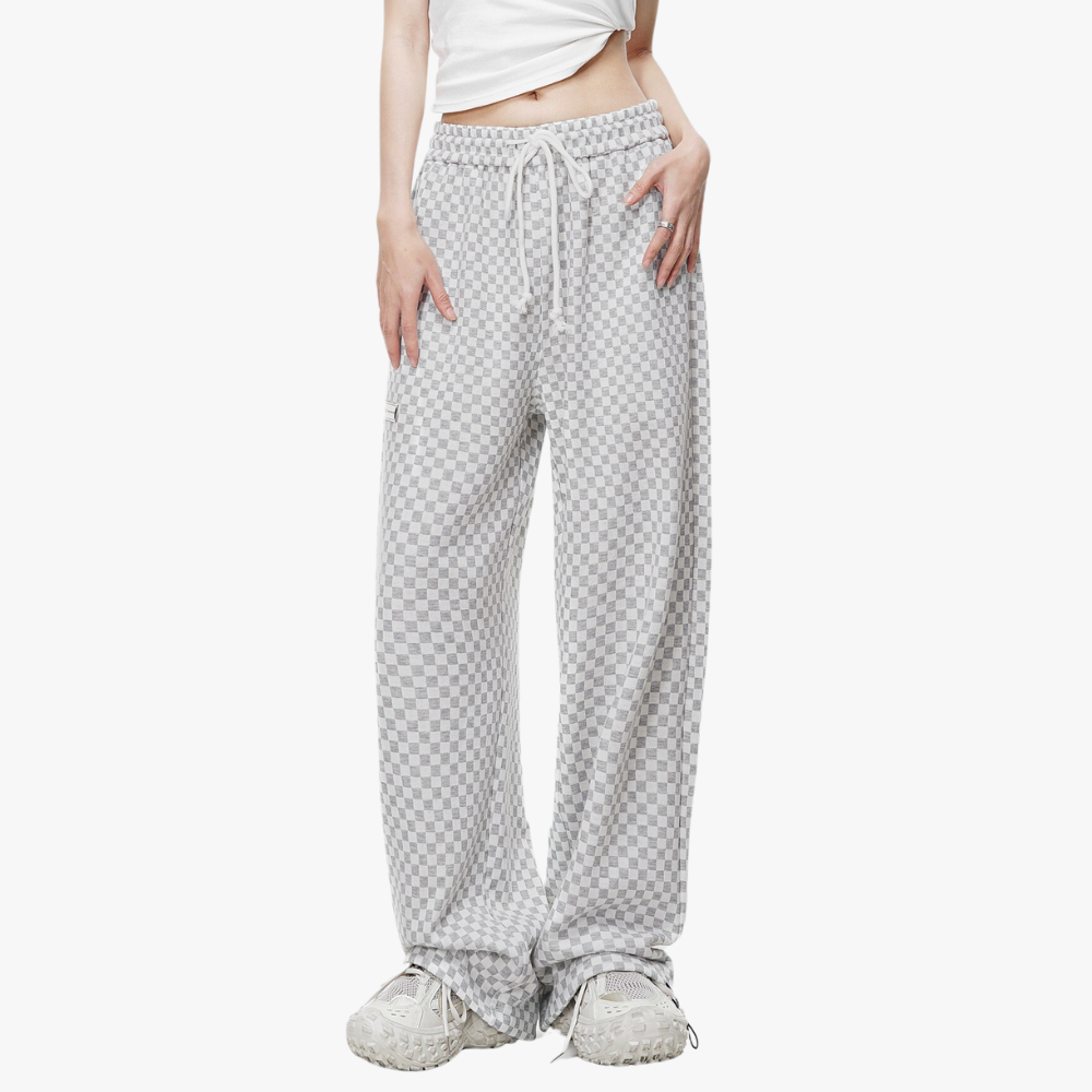 Vintage Checkerboard Jacquard Sweatpants