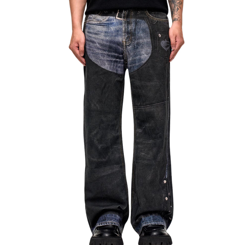 DF | Distressed Coated Digital Printed Jeans