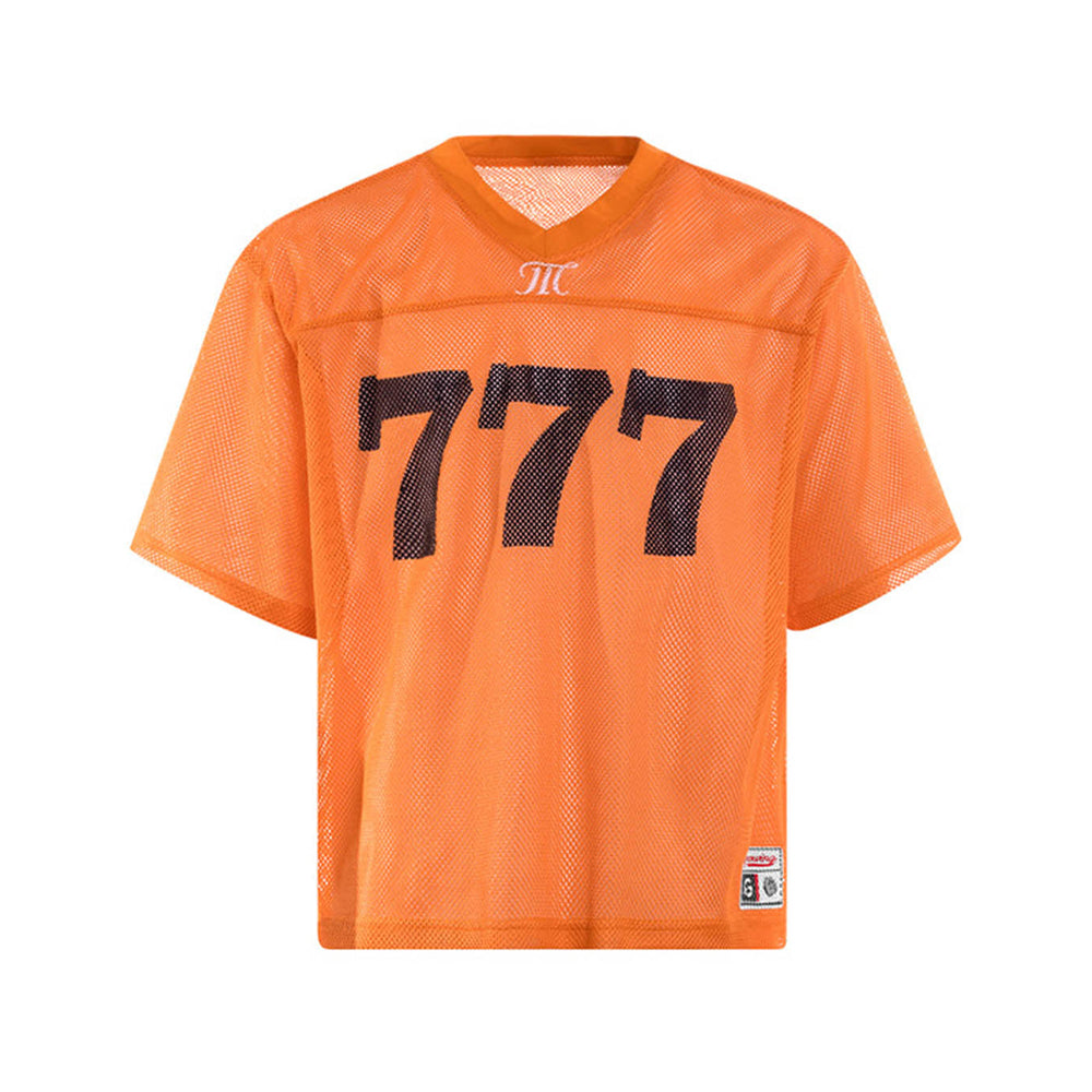 Evokyn Jersey Lucky Letter Print Quick Dry V-neck T-shirt