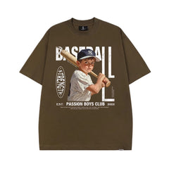 Street Philanthropist Baseball Boys Printed Short Sleeve T-Shirt Men Details