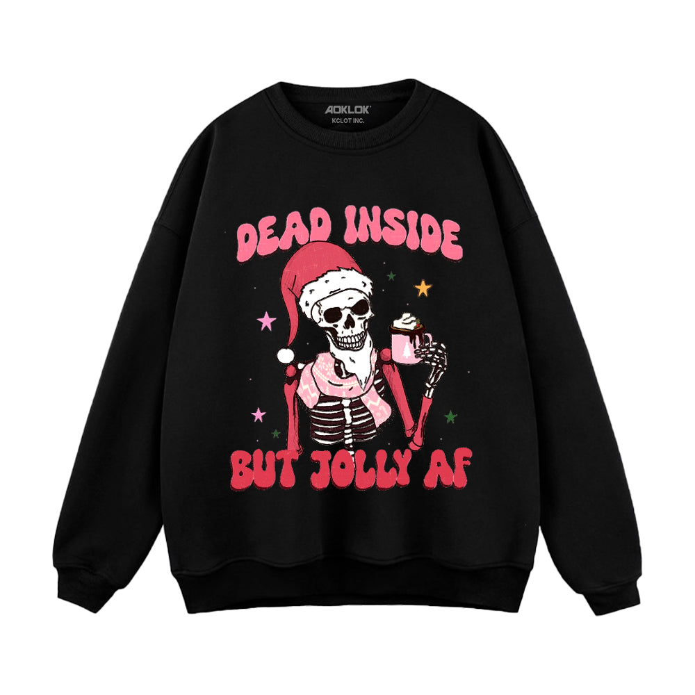 Retro Christmas Skull Cheers Sweatshirt