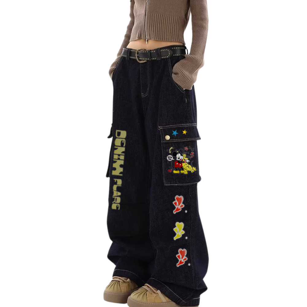 DF|Cartoon Mickey Logo Jeans