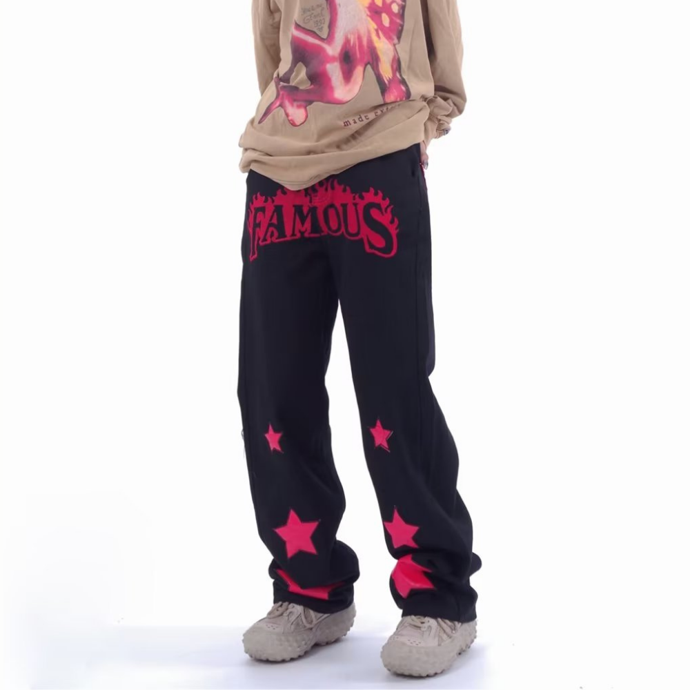 DF| Famous Star Leather Label Patch Jeans