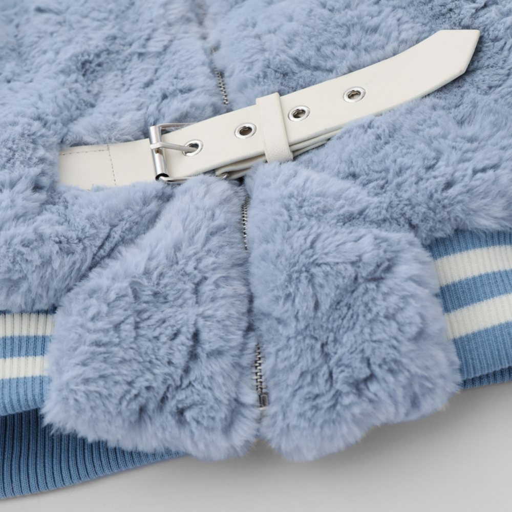 Street Leather Button Splicing Coat