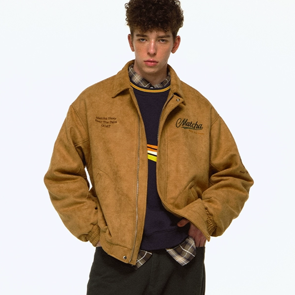 American Suede Embroidered Lapels Jacket