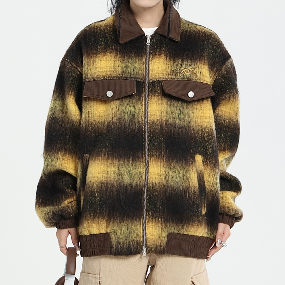 Contrast Color Wool Jacket