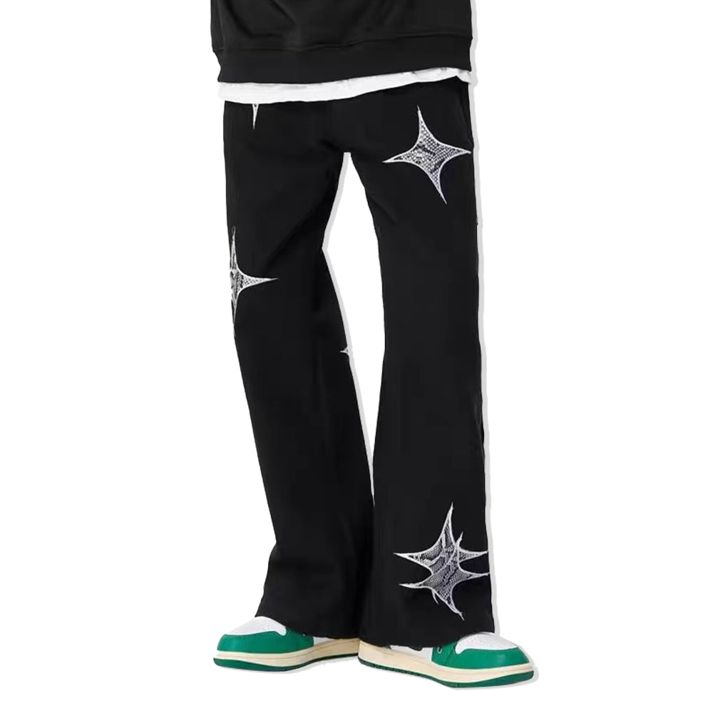 Past Future | Star Embroidered Solid Jeans