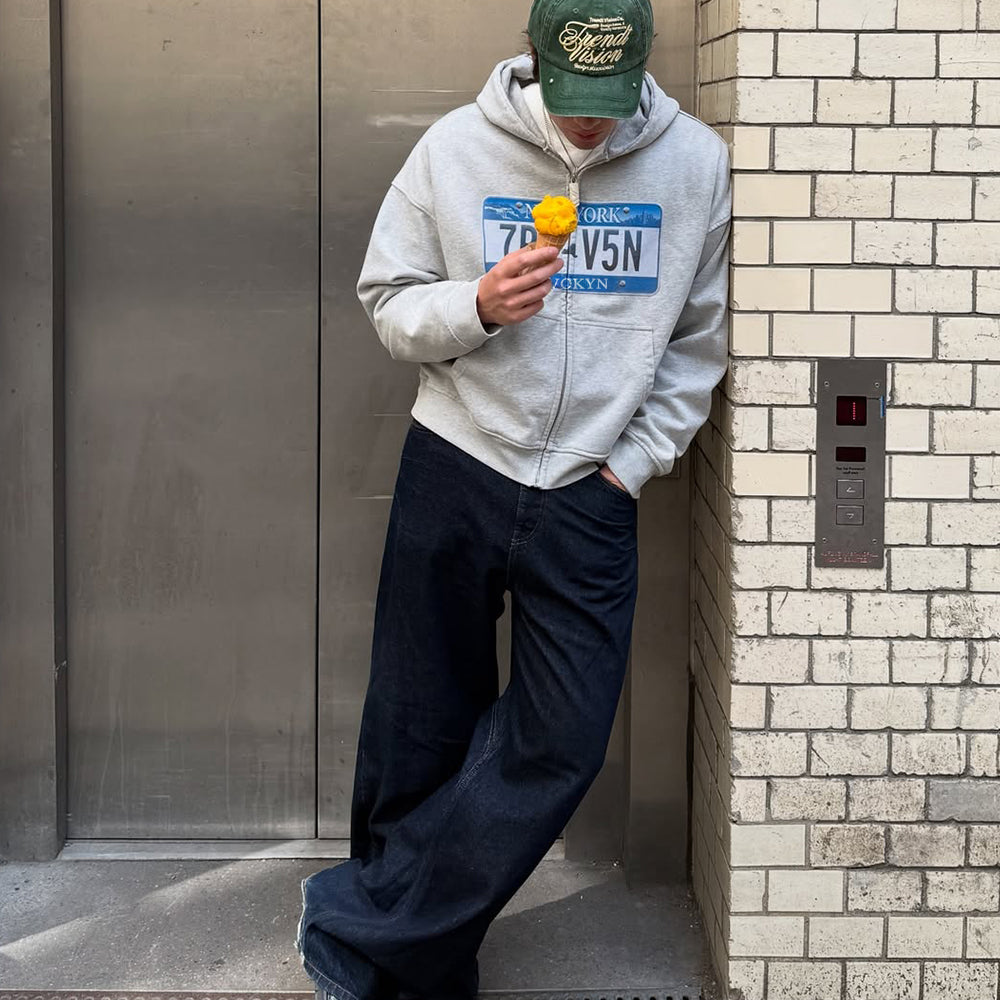 Evokyn New York License Plate Zip Hoodie