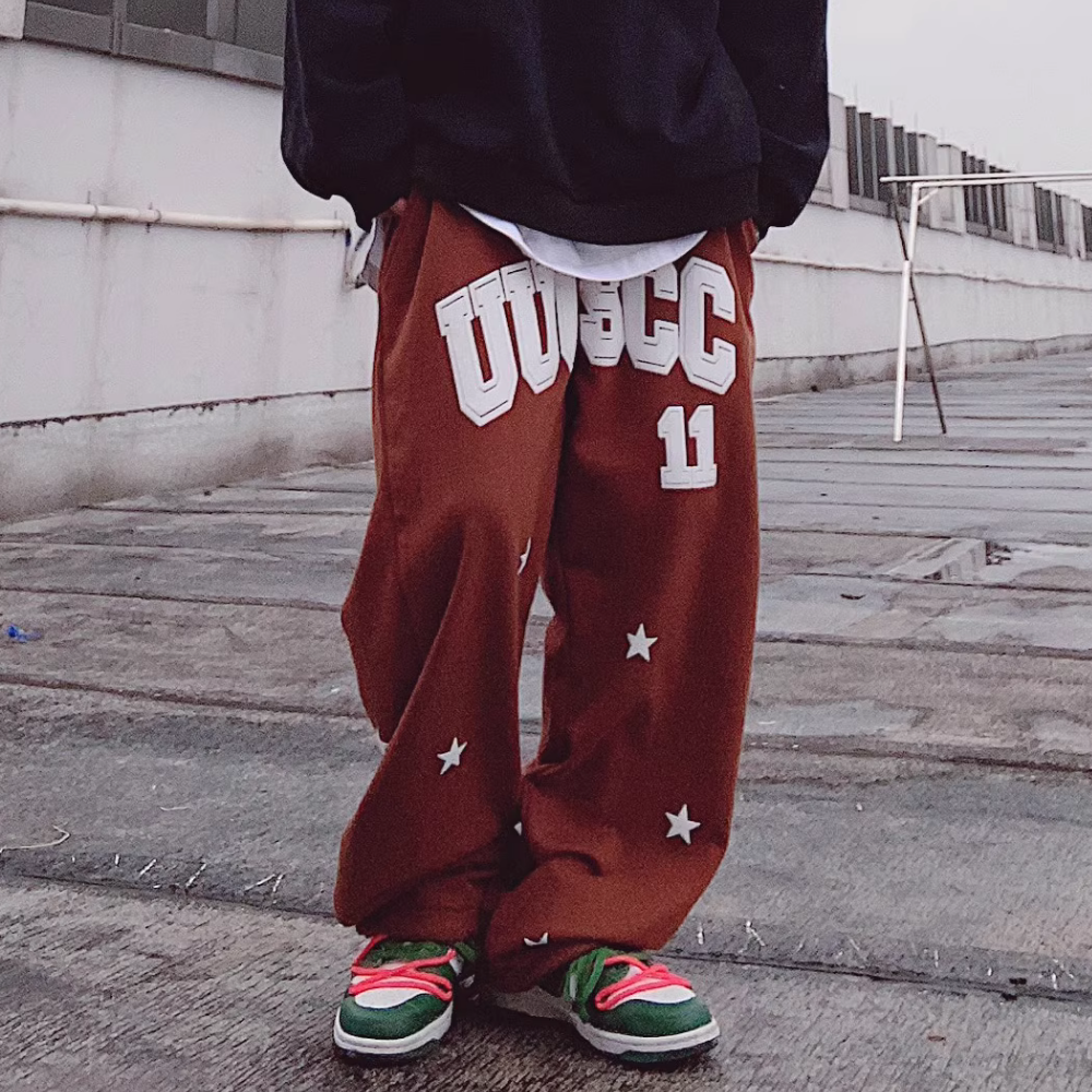 Hip Hop Foam Lettered Sweatpants