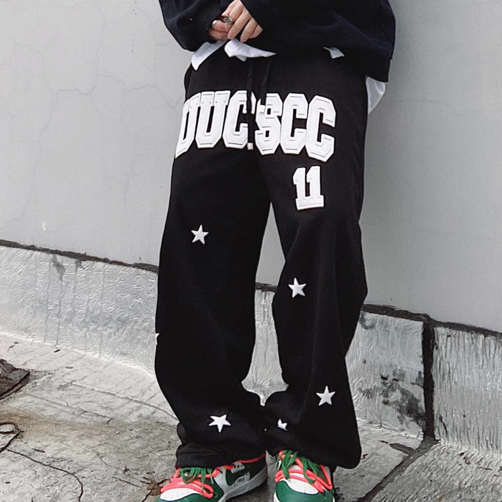 Hip Hop Foam Lettered Sweatpants