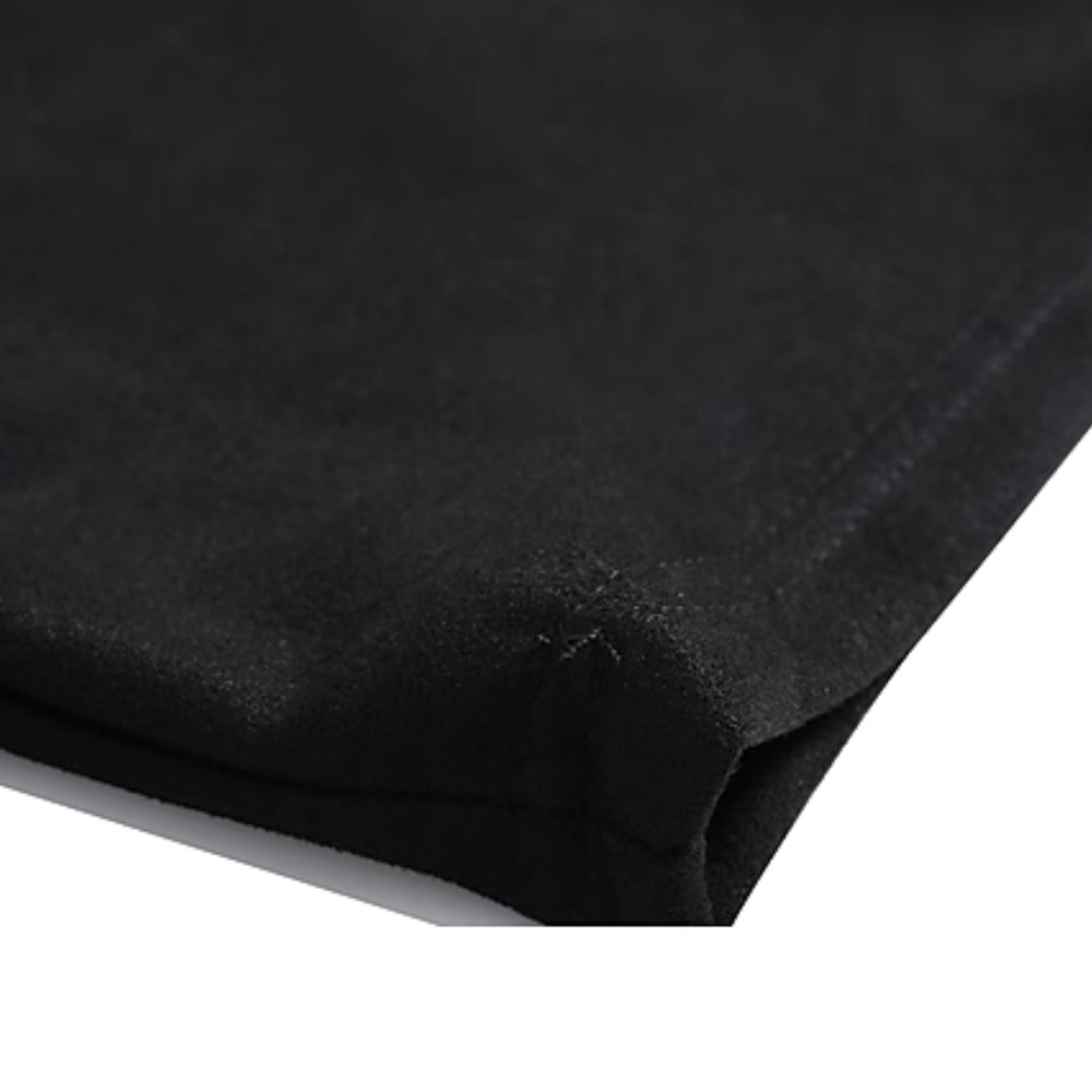 Suede Embroidered Letter T-Shirt