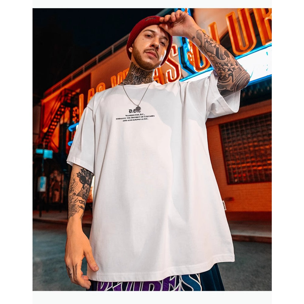 Street Philanthropist Trend Short Sleeve Letter T-Shirt Men