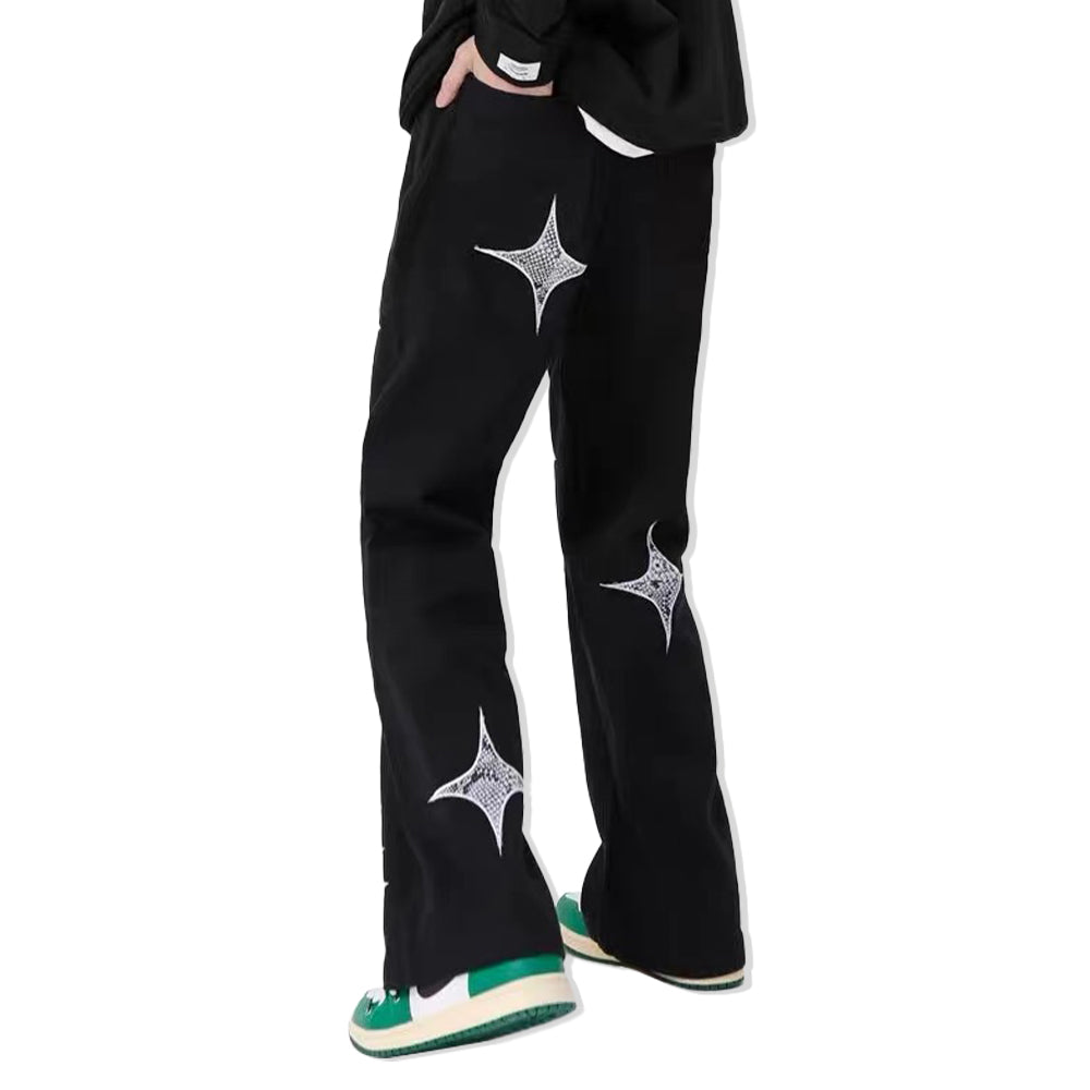 Past Future | Star Embroidered Solid Jeans