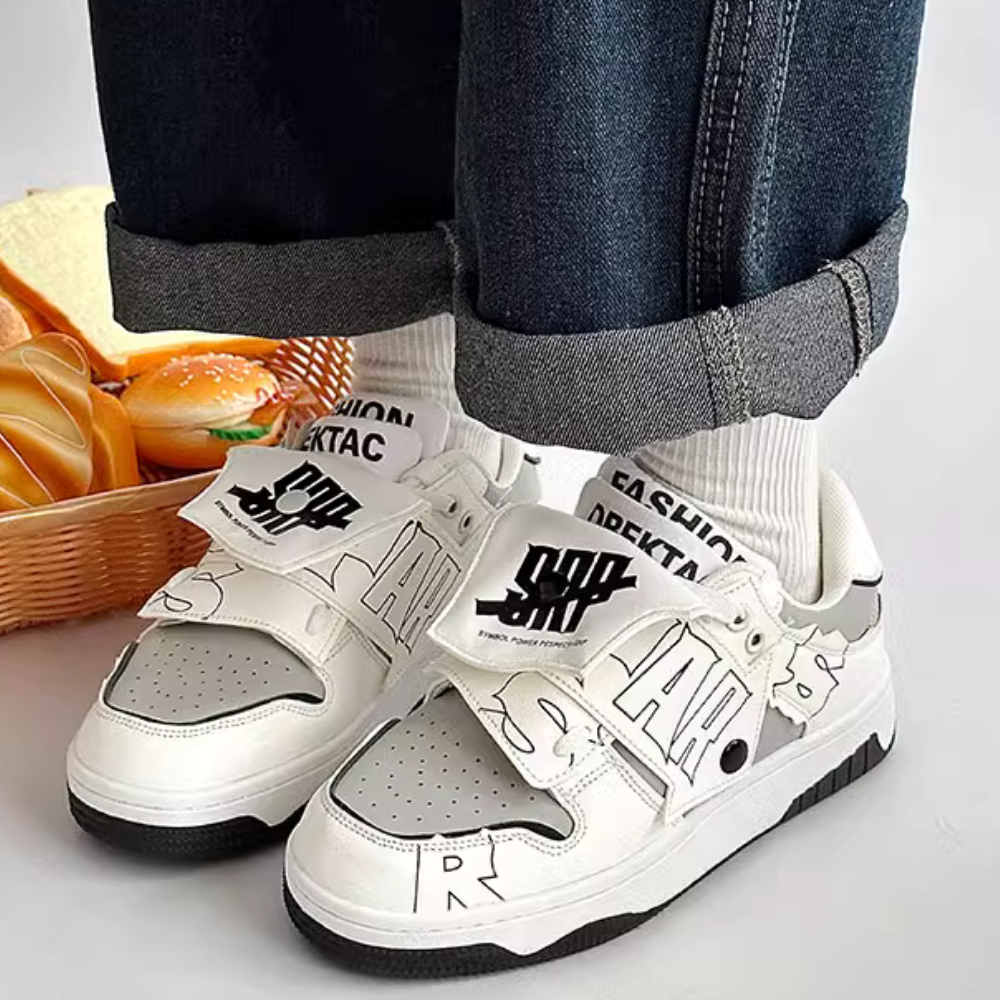 High Street Velcro Letter Contrast Shoes