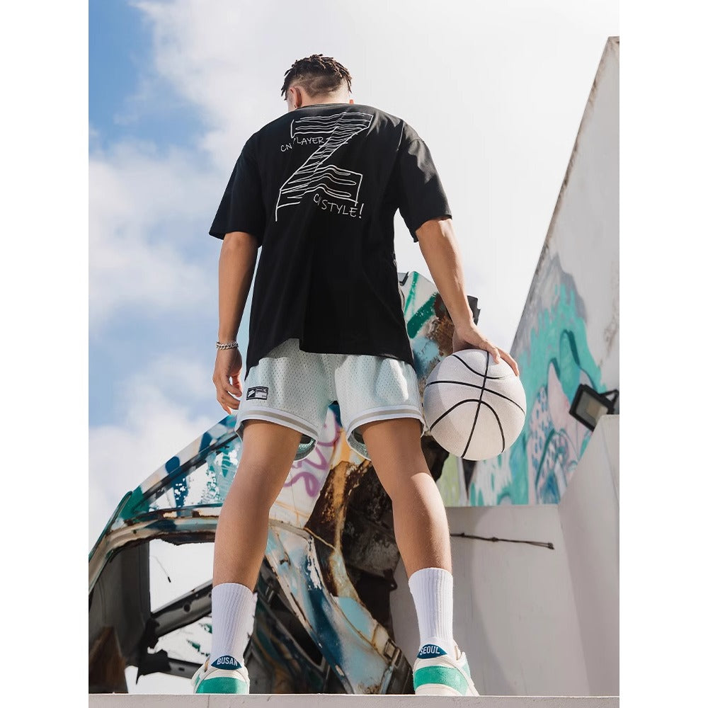 Street Philanthropist Basketball Sports Short Sleeve Men Quick Drying Ice Loose Shooting Training Crew Neck T-Shirt Imagination